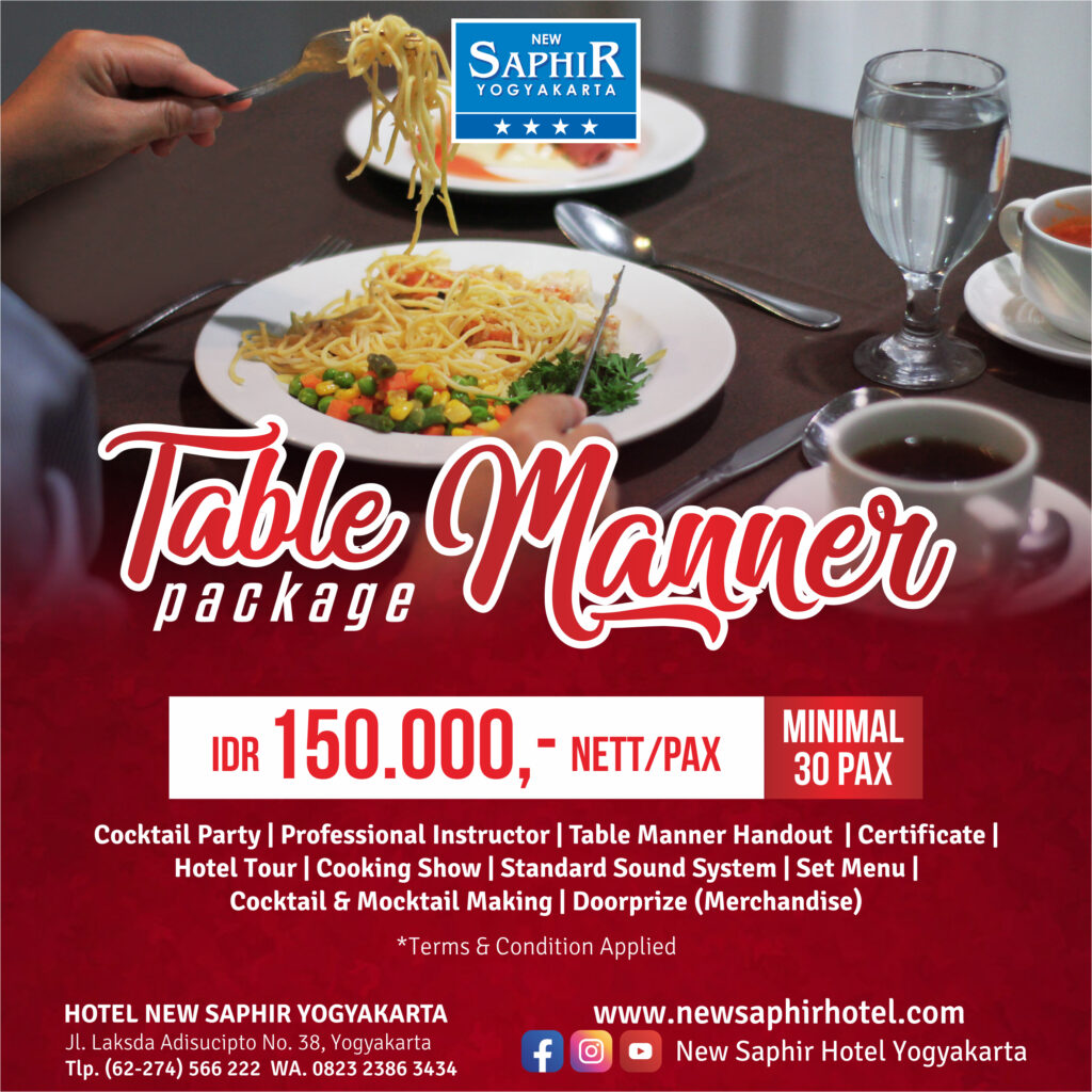 Table Manner Hotel New Saphir Yogyakarta